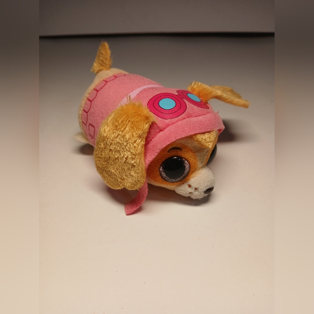 Plush Puppy Toy in Pink Pilot Outfit